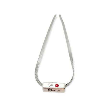 Necklace steel silver with hexagon love march